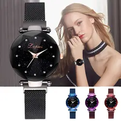 Для женщин часы 2018 Роскошные Звездное небо наручные часы лучший бренд женские часы для Для женщин со стразами Relogio Feminino Saat A40