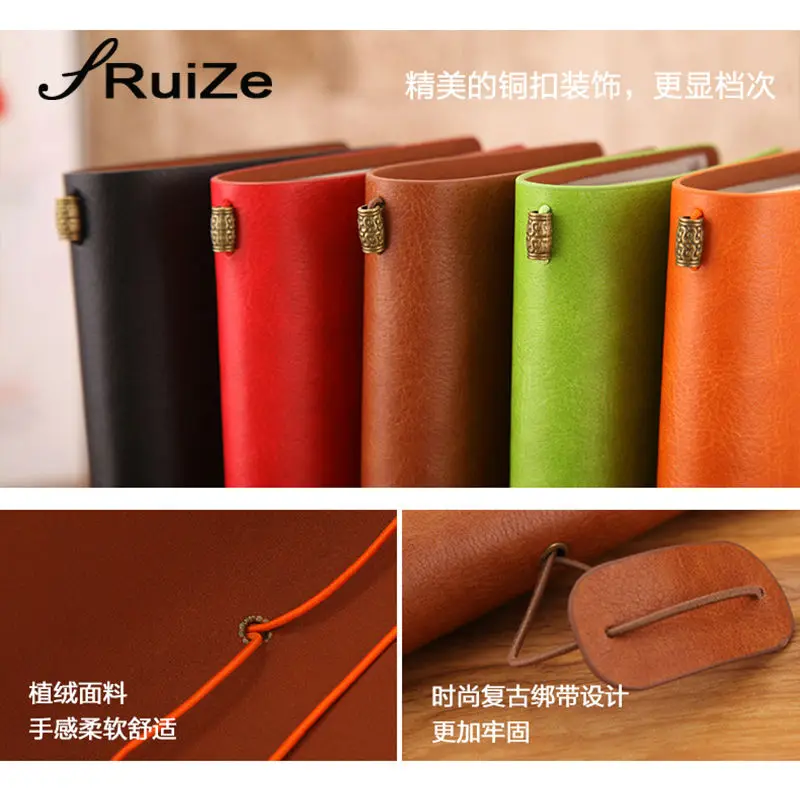 RuiZe винтажная записная книжка для путешественников, кожаная книга, А6, креативные канцелярские принадлежности, подарок, школьная записная книжка, дневник, может выгравировать имя