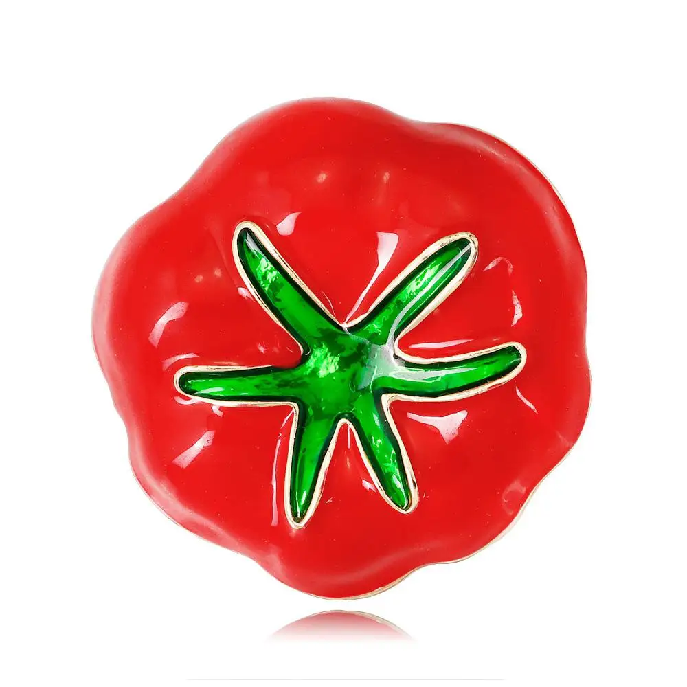

DreamBell Women Fashion Halloween Tomatoes Brooch Elegant All-match Scarf Buckle Brooch Pins Decoration