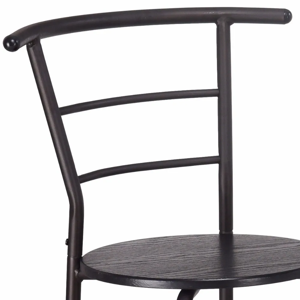 Giantex 3 PCS Dining Set Table and 2 Chairs Home Kitchen Breakfast Bistro Pub Furniture Modern Dining Room Furniture HW57334BK