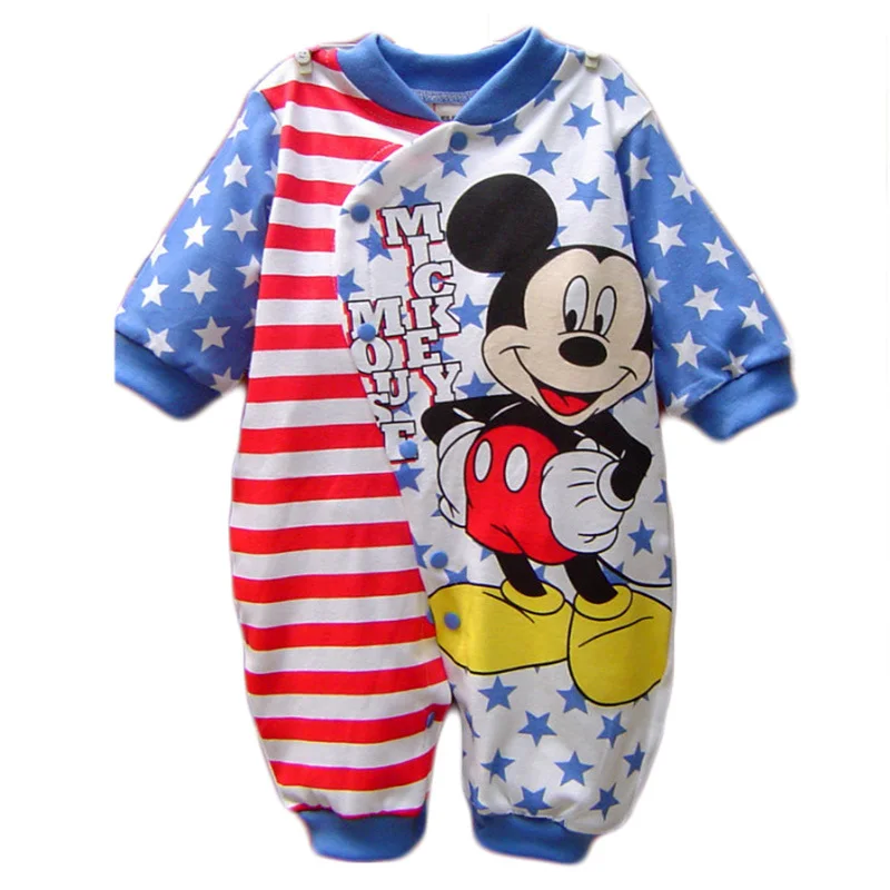 Disney Baby Boy Clothes Cotton Baby Rompers Mickey Rouaps Bebe Cartoon