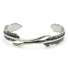 ” ángel de plumas ” Charm joyería punky, Shpping libre venta al por mayor motorista de plata para hombre brazalete pulsera de acero inoxidable mejor regalo