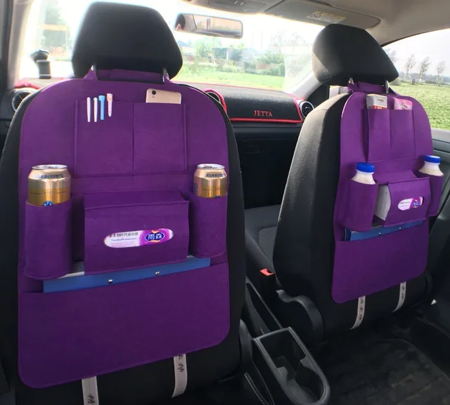 Универсальная детская коляска, сумка для подгузников, автомобильная Защитная крышка на заднее сиденье, подвесная сумка для хранения, сумка-Органайзер, аксессуары для коляски - Цвет: Фиолетовый