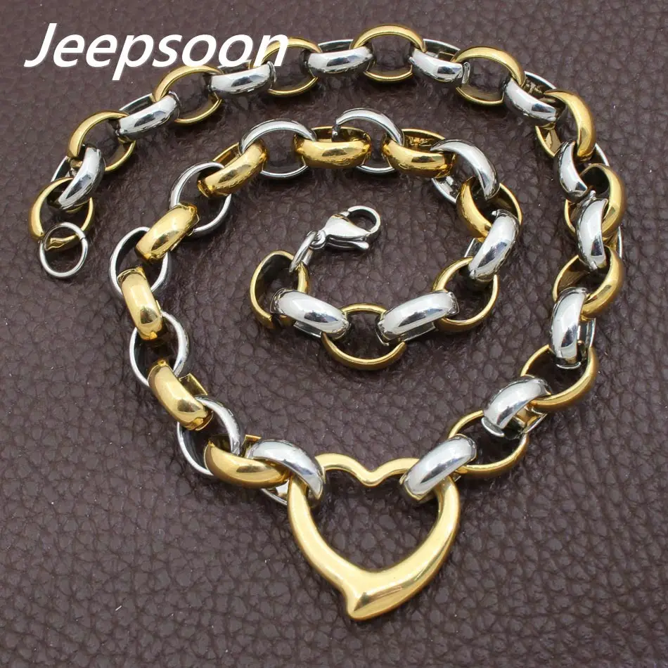 Горячая Распродажа модные ювелирные изделия из нержавеющей стали Joyas цепочка-ожерелье «сердце» высокое качество Jeepsoon NGEGAOBG