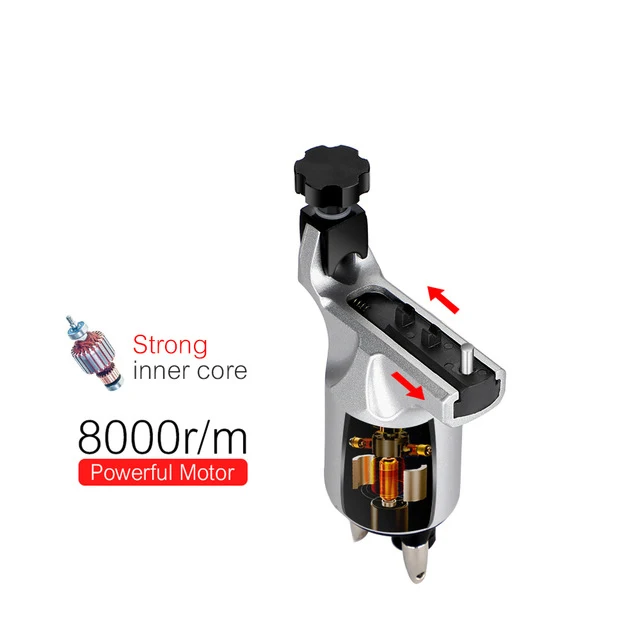 

1pcs Eyebrow Rotary Tattoo Machine Adjustable Gun Pen Strong 10w Motor for 8000r/m Powerful Stroke Direct Drive RCA Cord 3-4V