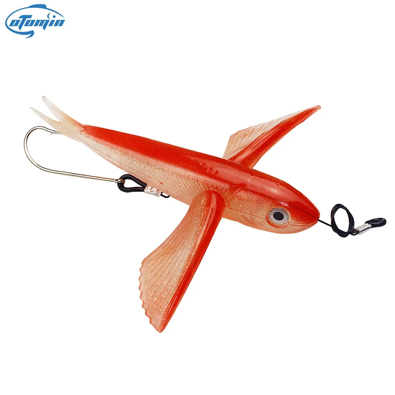 22cm Soft Plastic Flying Fish Game Topwater Trolling Teaser PVC Lure