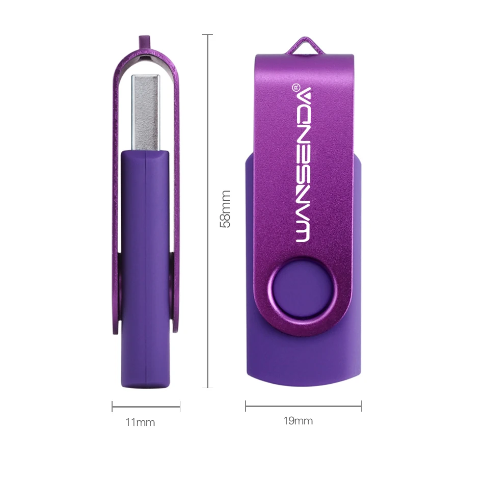 Новый WANSENDA вращающийся дизайн USB флеш накопитель металлический 32 Гб 64 128 ГБ 256