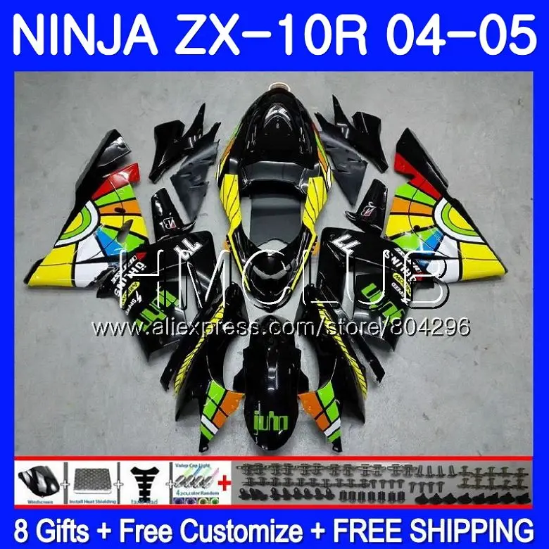 

New rainbow Bodywork For KAWASAKI NINJA ZX1000 C ZX 10 R ZX-10R 04 05 22HM.6 ZX10R 04 05 ZX1000C ZX 10R 2004 2005 Fairing kit