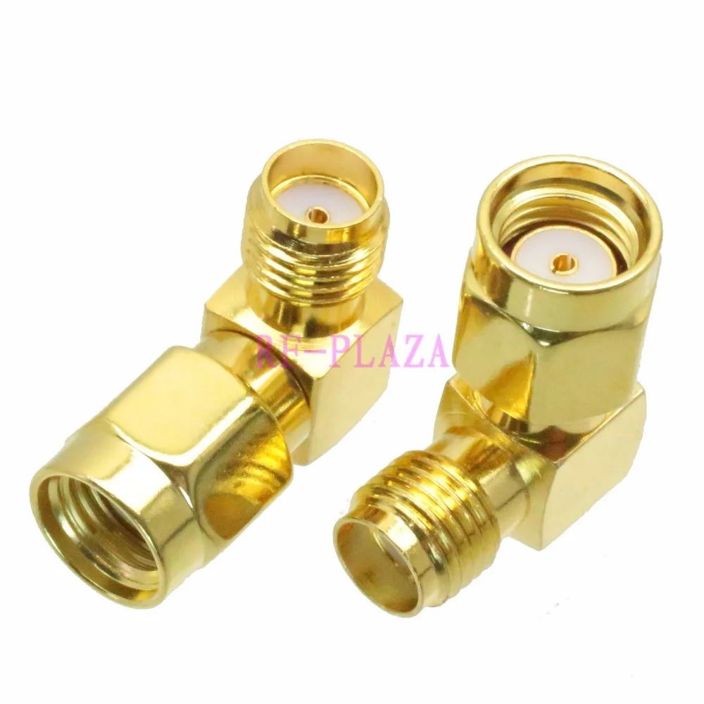 

1pce Adapter RPSMA jack pin to SMA jack pin right angle RF COAXIAL For Wireless Router