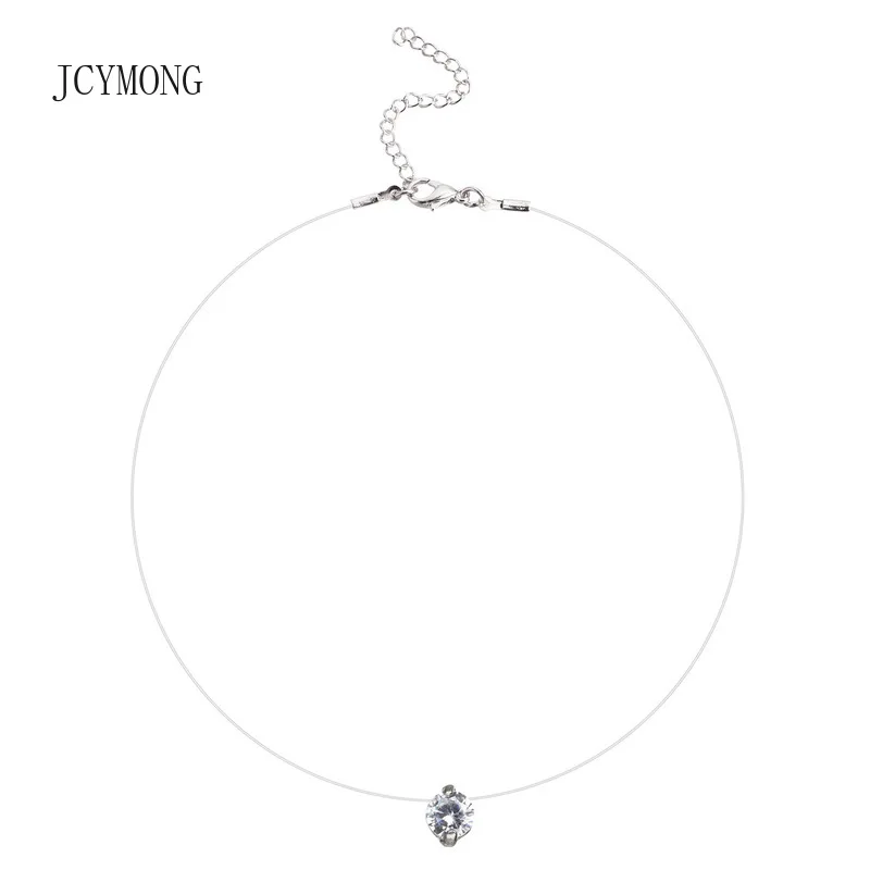 

JCYMONG Fashion Design Shining 6 Color Round Cubic Zircon Choker Necklace For Women Silver collare collier file de colar Jewelry