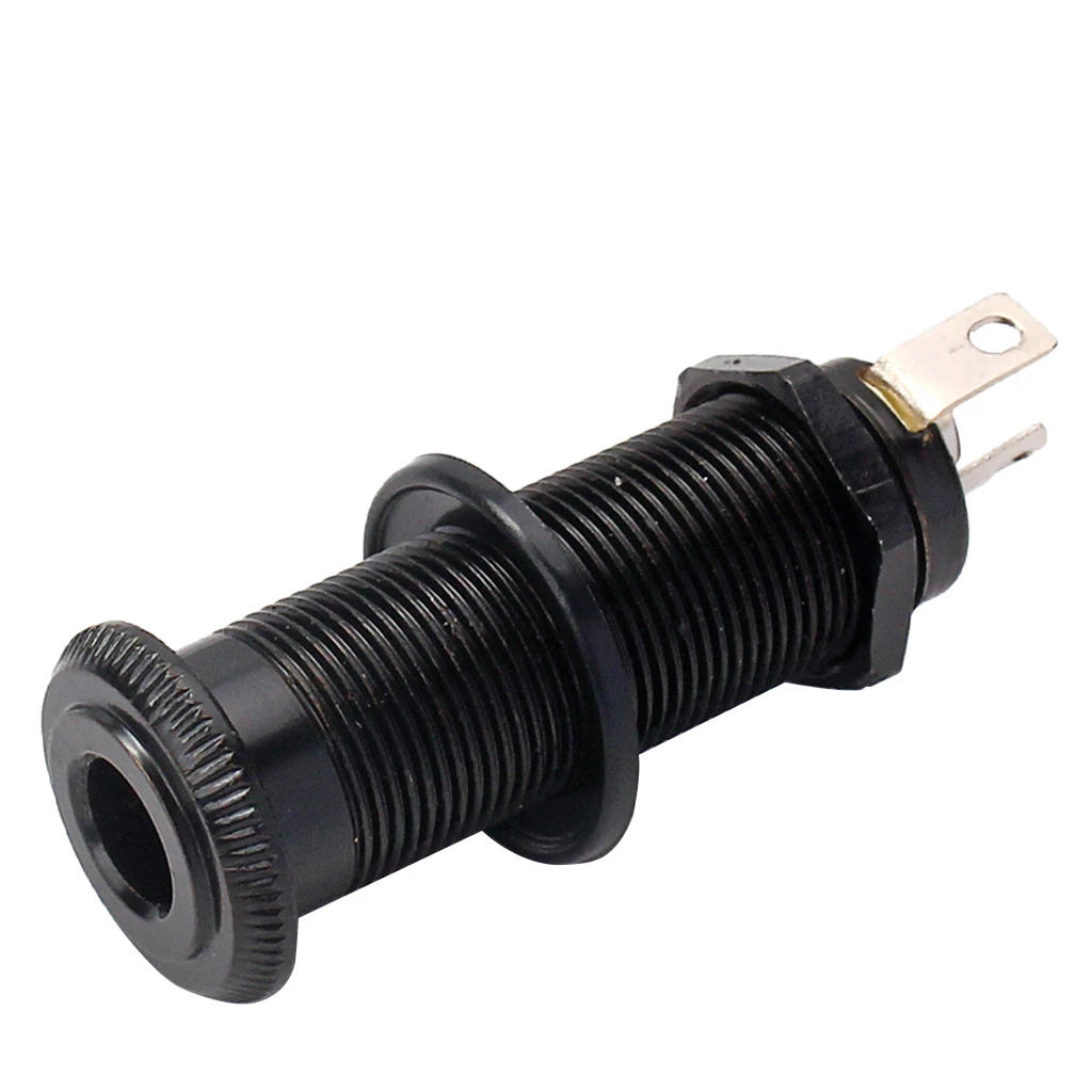 Tooyful Durable Copper 6.35mm Mono Guitar Cylinder Endpin Jack Socket DIY 45mm/1.77inch Musical Instrument Accessory