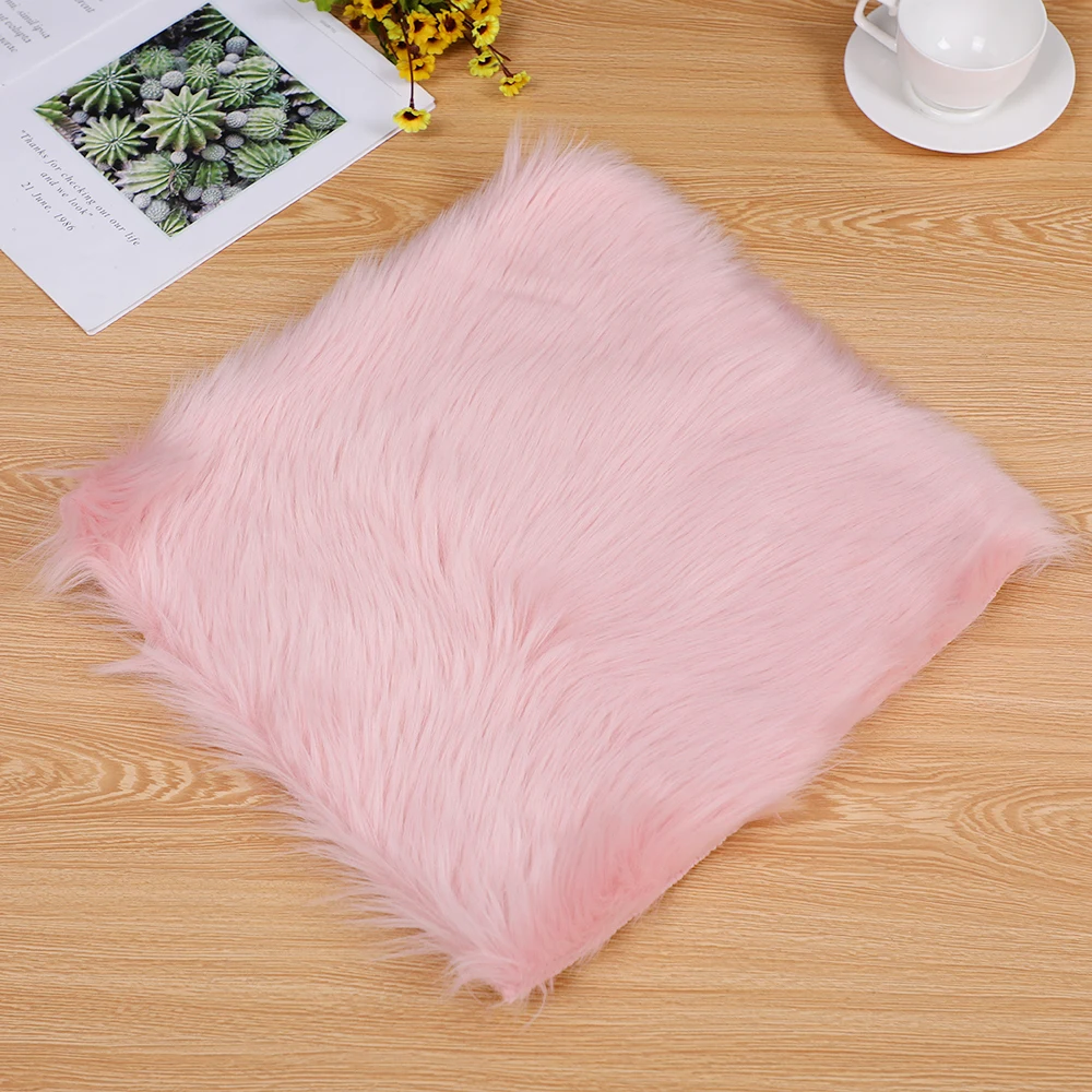 

Hot sale Faux Sheepskin Chair Cover Warm Hairy Wool Carpet Seat Pad long Skin Fur Plain Fluffy Area Rugs