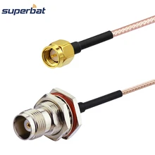 Superbat SMA штекер для TNC Гнездовой разъем Bulkhead уплотнительное кольцо Разъем косичка коаксиальный кабель RG316 30 см для Wi-Fi антенны радио