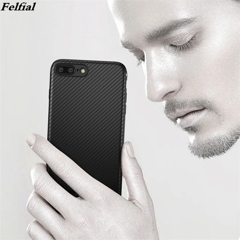 buy NEWEST Black TPU Case for iPhone 5S 5 SE 6 6S 7 8 Plus Soft Back Cover Carbon Fiber Pattern Phone Case for iPhone Xs Max XR X