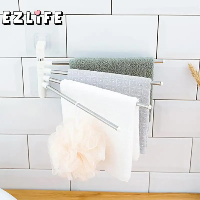 Новая нержавеющая сталь вешалка для полотенец вращающаяся вешалка для полотенец Ванная Кухня настенный держатель для полотенец на