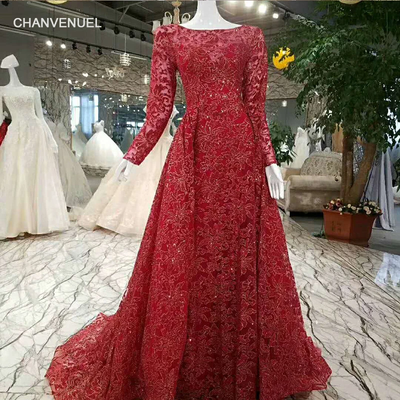 LSX009 Shiny red evening dress long sleeve zipper back A line formal dress vestido longo de festa real photo from china LSX009 Shiny red evening dress long sleeve zipper back A line formal dress vestido longo de festa real photo from china