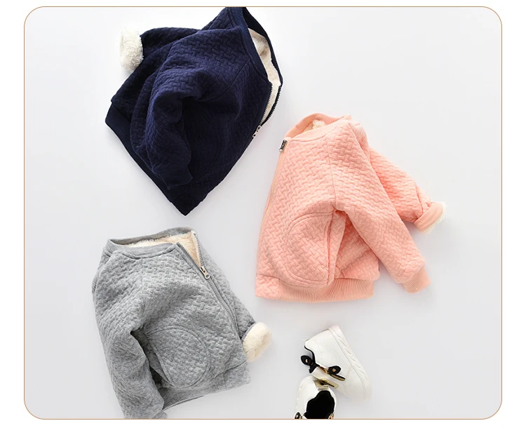 BibiCola autumn kids boys girls warm jacket leisure jacket plus velvet winter spring baby wear cotton shirt late autumn outwear
