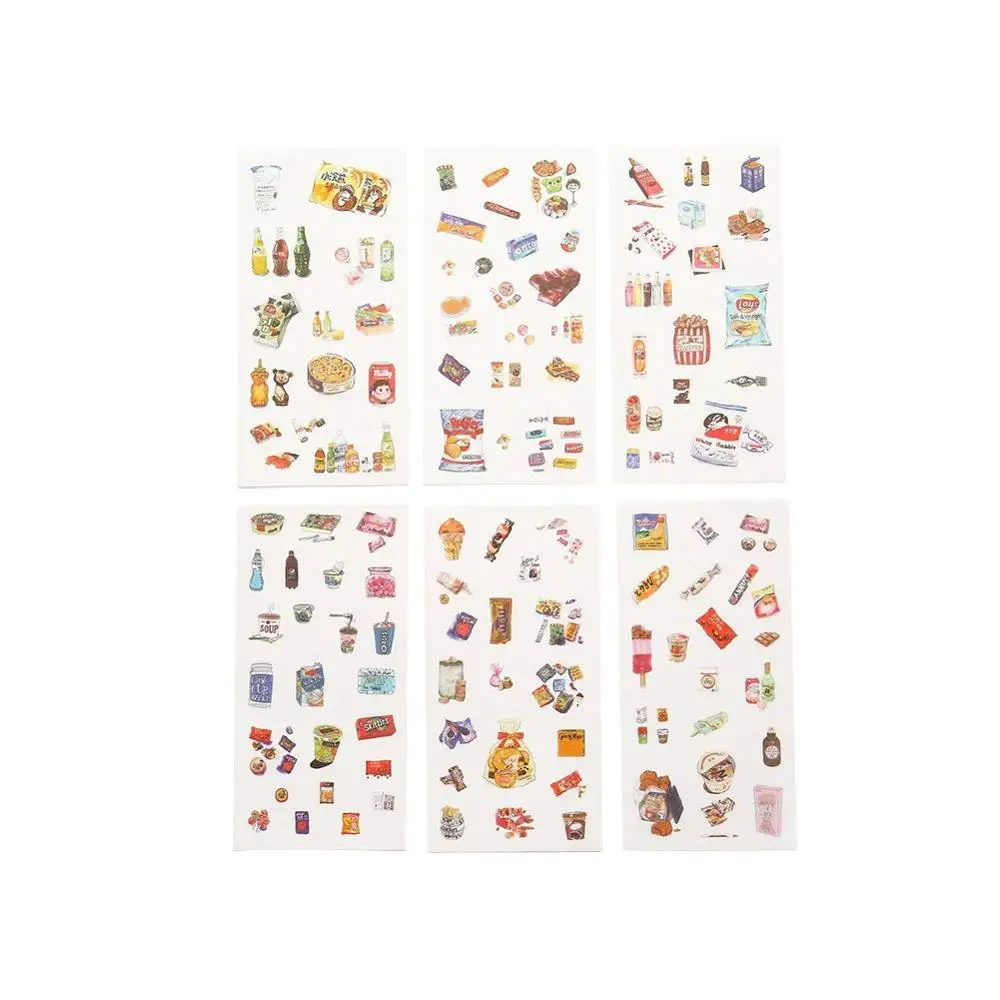 XRHYY ручной работы прозрачный мультфильм бревна скрапбук небольшой заказ девушка DIY канцелярские ручка для записной книжки сумка декоративная наклейка - Цвет: Food-2