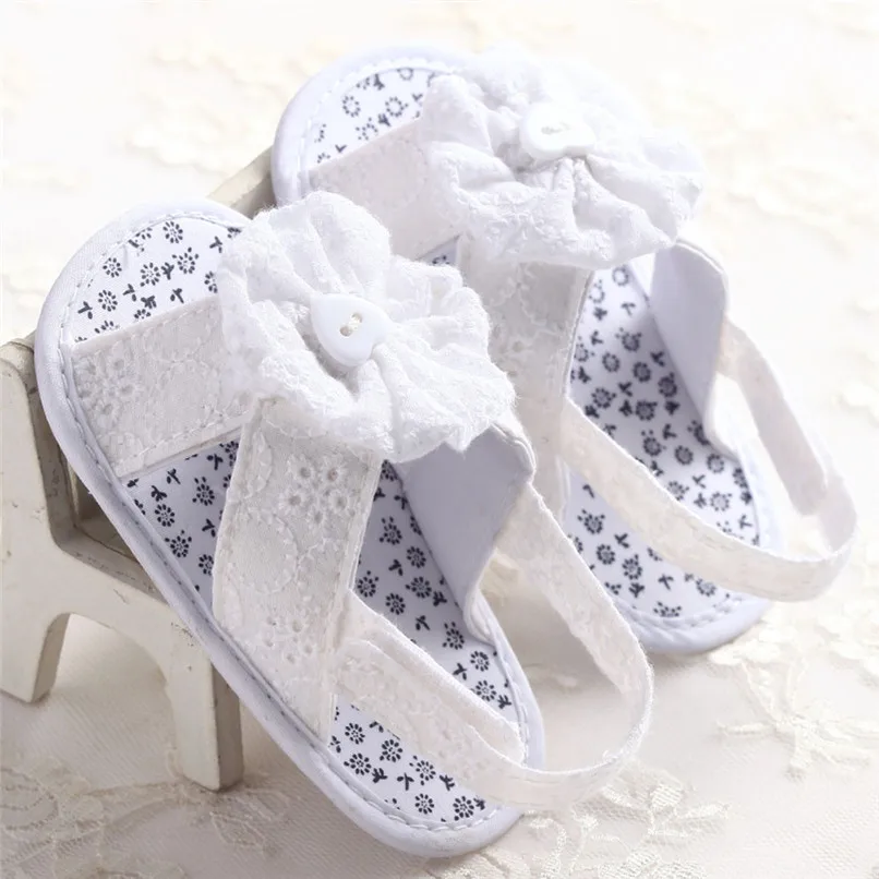 

White Dark Blue Summer Baby Girl Sandals Toddler Baby Flower Princess Cotton Fabric Sandals Girls Kid Shoes NDA84L25
