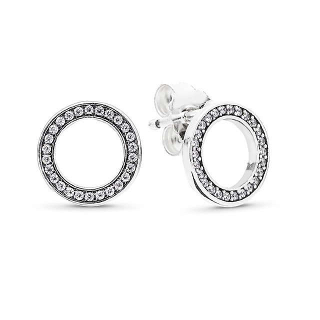 Offer 29 Styles  Infinity Stud Earring Clear CZ Fit Brand Earrings for Women Wedding Jewelry Dropshipping