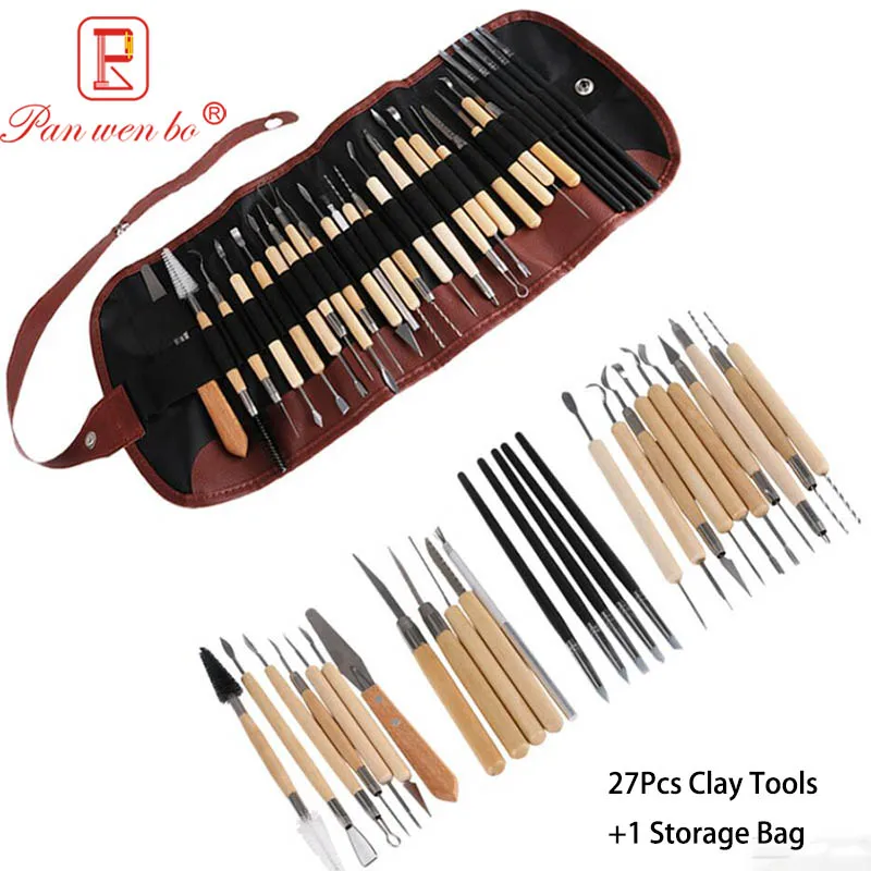 

27Pcs Arts Crafts Clay Sculpting Tools Set Modeling Carving Tool kit Pottery & Ceramics Wooden Handle Modeling Clay Tools Set