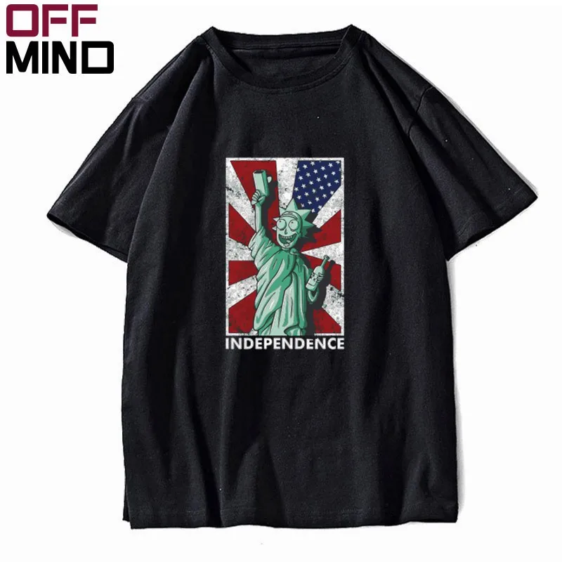 

COOLMIND Pure cotton short sleeve rick and morth print men T shirt casual summer men tshirt loost o-neck t-shirt tee shirt I0101