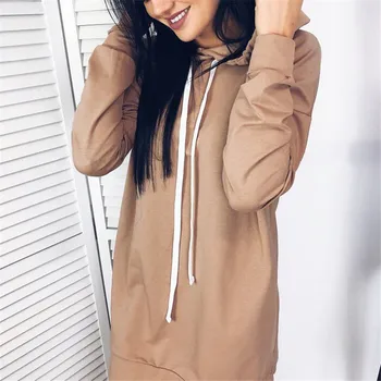 

Women Long Sleeve Hoodie Sweatshirt 2019 Hot Sale Ladies Casual Hooded Tops Jumper Pullover Solid Color Vintage Sweatshirt New