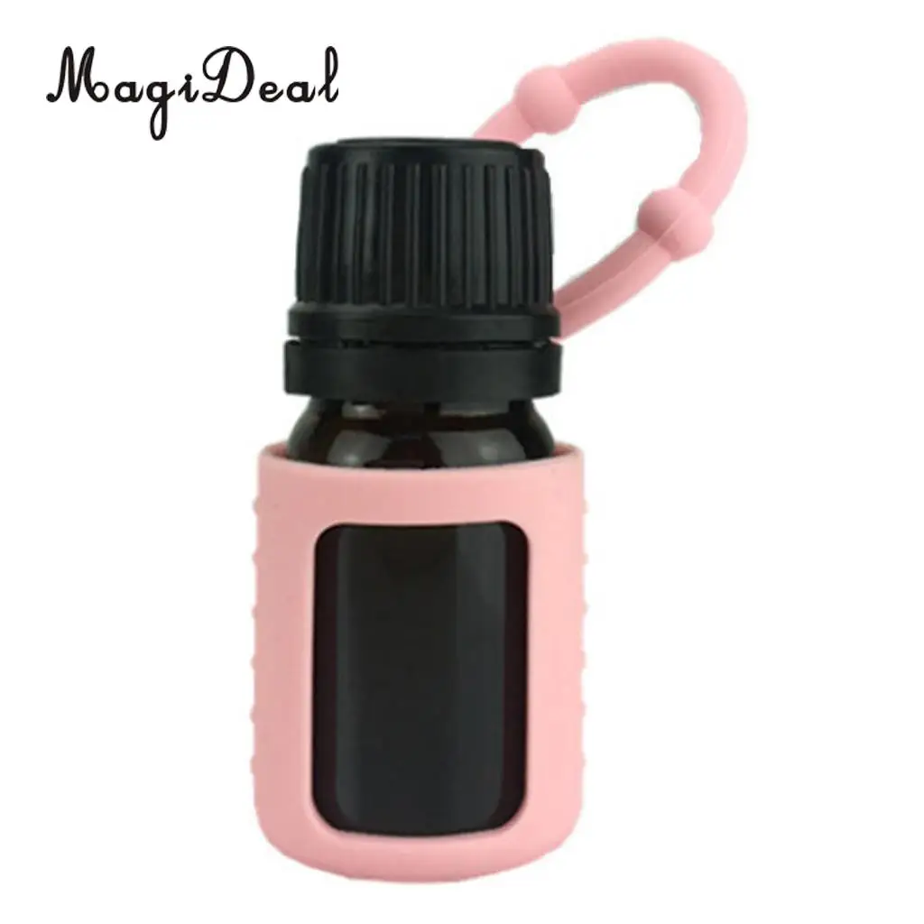 5ml Silicone Essential Oils Roller Bottle Holder Protective Sleeve Carrying Storage Case Cover for Travel Keychain Car Purse Bag
