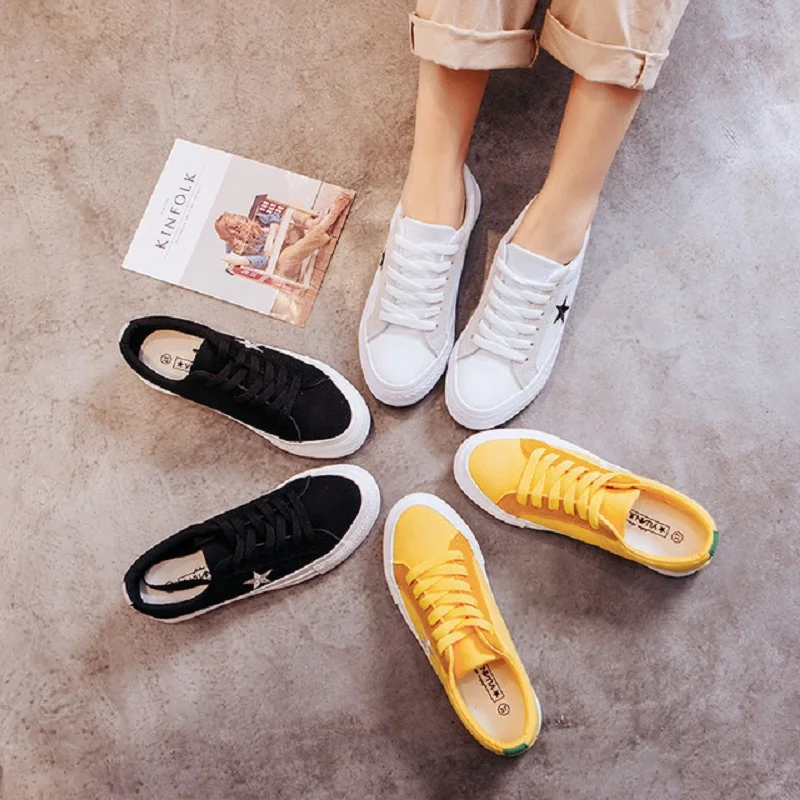 

Shoes women 2019 new women's shoes tennis sports canvas vulcanized flat shoes students simple wild casual -1