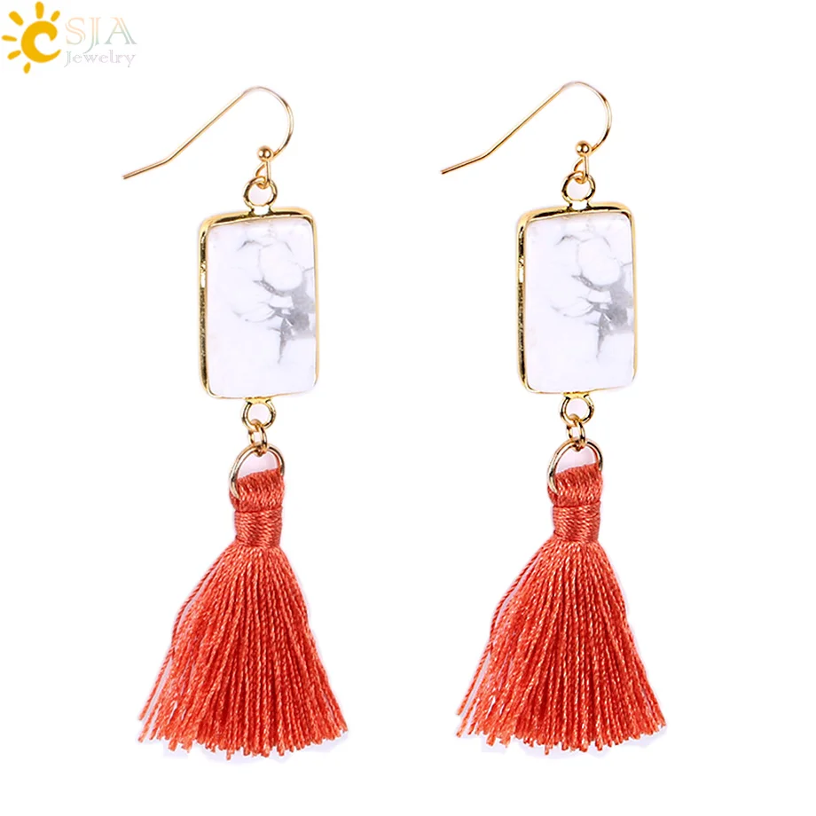 4 Pairs Fringe Tassel Statement Earrings for Women Girls Fashion Jewelry Vintage Boho Dangling Thread Drop Hoop Stud Bohemian Dangle Earrings