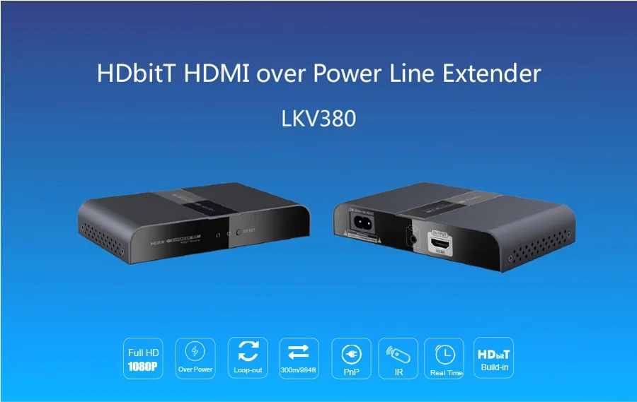 1 комплект(1 Tx и 1 Rx)/в партии, LKV380 300 м супер hdbitt HDMI Over удлинитель передатчик 1080 p