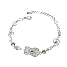 Корейская модная гитара браслет с шармом классические цепочки и браслеты для женщин модные круглые хрустальные вечерние ювелирные изделия оптом