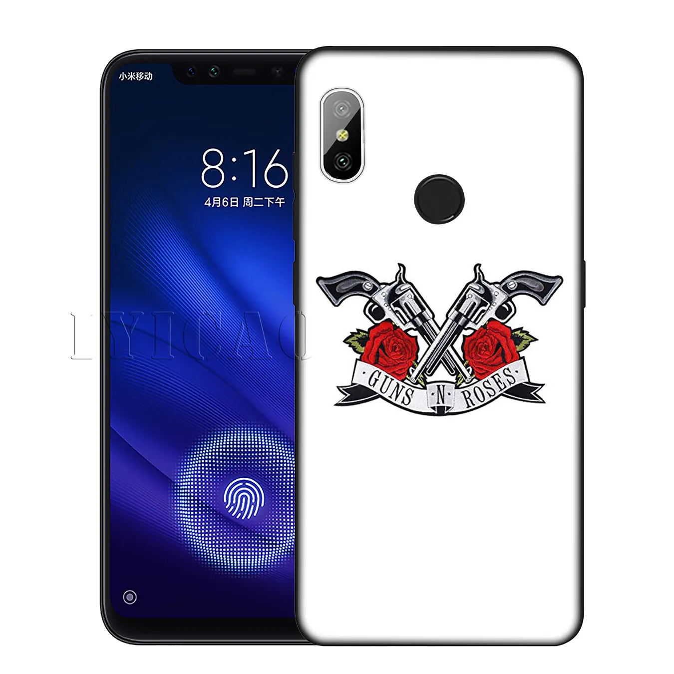 IYICAO guns n roses силиконовый мягкий чехол для Xiaomi Redmi 6A 5A Note 8 7 4 4X 5 Plus 6 Pro черный из