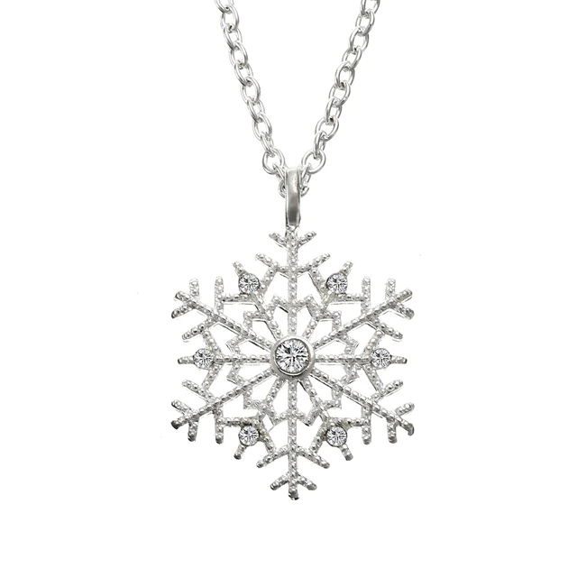 Luxury Crystal Snowflake Pendants&Necklaces Fashion Silver Plated Chain Necklace Luxury Crystal Snowflake Pendants&Necklaces Fashion Silver Plated Chain Necklace