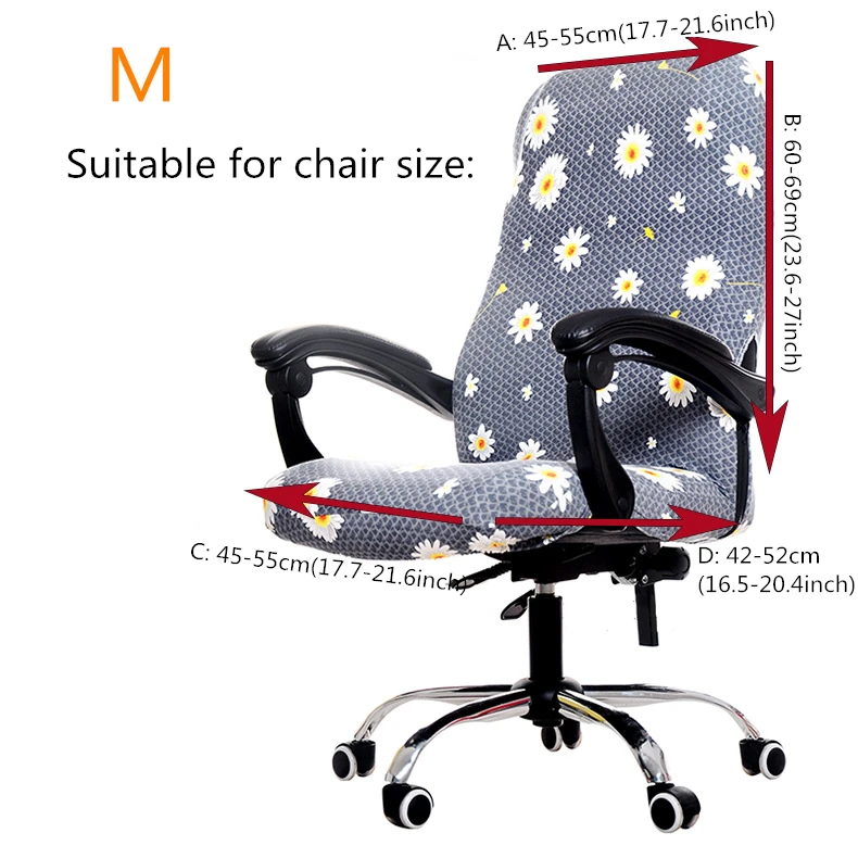 Лидер продаж, 1 шт., офисный эластичный спандекс Чехол для стула с принтом s m l, чехлы для компьютерного кресла, пылезащитный чехол для сиденья, чехол на кресла