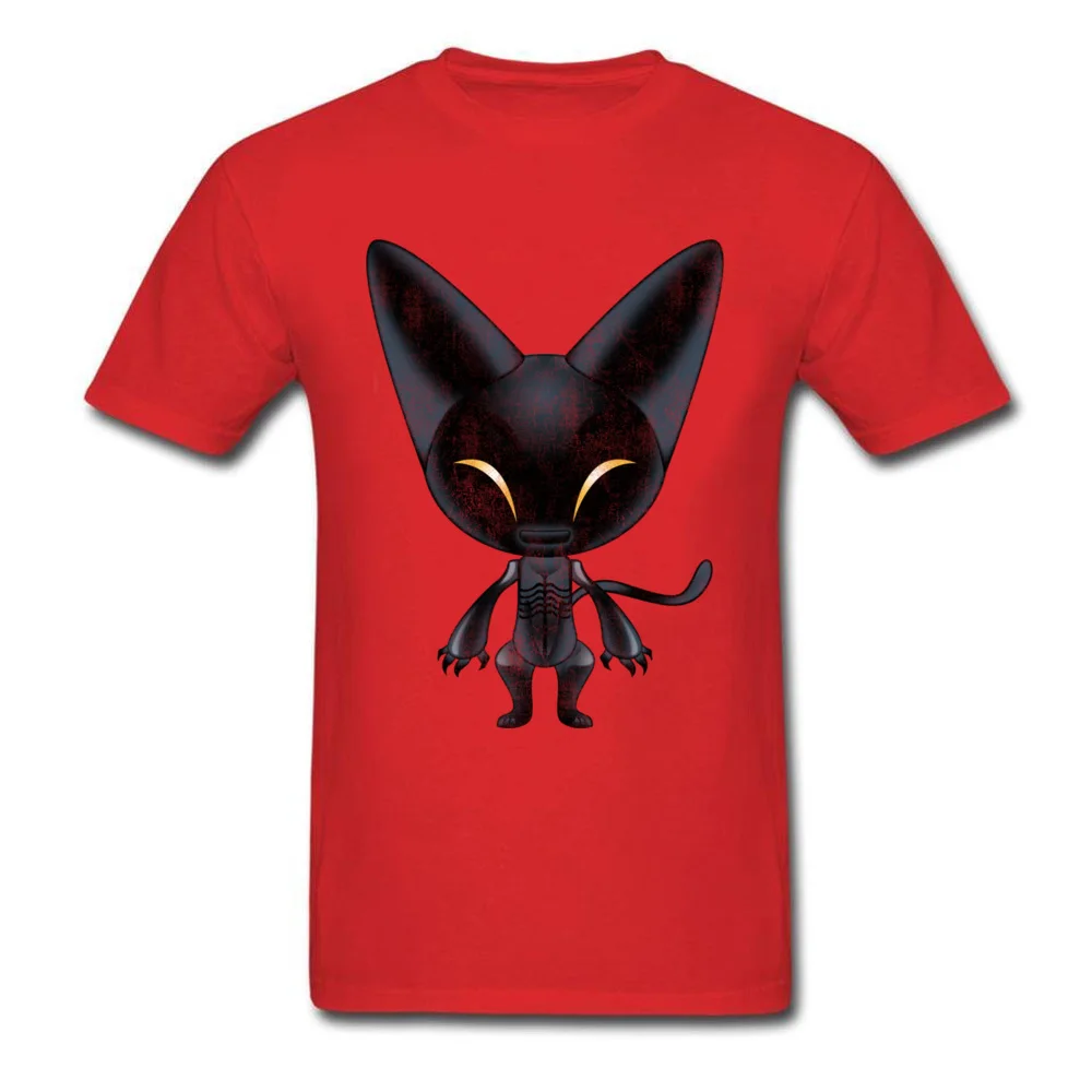 HW Cat Black Birthday Summer Pure Cotton Round Collar Boy Tops & Tees Crazy Sweatshirts Coupons Short Sleeve T-Shirt HW Cat Black red