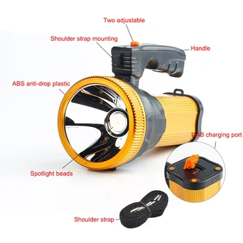 

LED Rechargeable Flashlight Super Bright Searchlight Handheld Portable Spotlight MDJ998