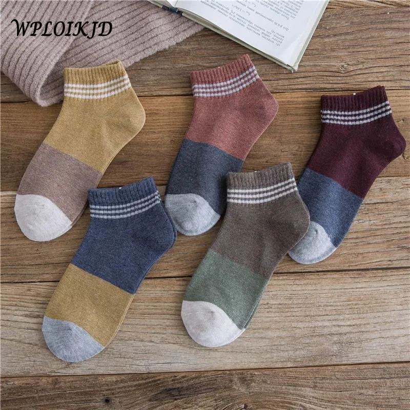 

[WPLOIKJD]New Fashion Cotton Happy Funny Casual Ankle Women Socks Harajuku Creative Wicking Breathable Versatile Socks Women