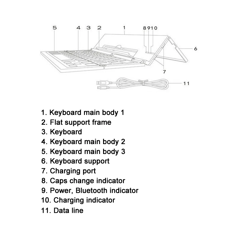 

Portable Ultra Slim Folding Wireless Bluetooth Keyboard with Stand Holder for Phone PC Tablet @JH