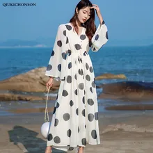 Chiffon Overalls For Women Elegant Ladies Polka Dot Wide Leg Jumpsuits Long Sleeve V-Neck Waist Cut Out Boho Jumpsuit palazzo Chiffon Overalls For Women Elegant Ladies Polka Dot Wide Leg Jumpsuits Long Sleeve V-Neck Waist Cut Out Boho Jumpsuit palazzo