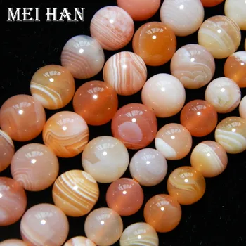 

Free shipping (1 strand/set) Natural 8mm Orange Botswana smooth round loose beads for jewelry making DIY necklace bracelet