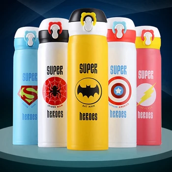 

Vuccum Flasks Creative Bounce Cover Thermos Mug Super Hero Travel Cup Drink Thermol Bottle garrafa termica inox 350 500 ml termo