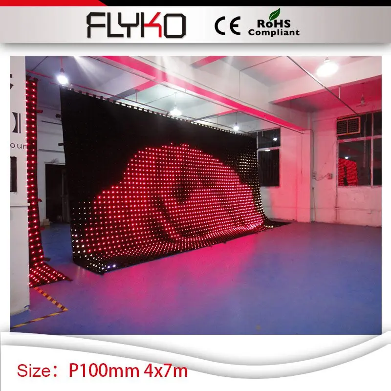 

4m high x 7m width image picture display P10 fireproof video backdrop wedding banque video led curtain