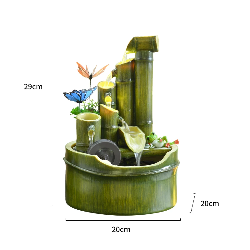 220 В ручной работы смолы бамбуковые скалы фонтан фэн-шуй орнамент статуэтки для бонсай украшение дома свадебный подарок увлажнитель воздуха