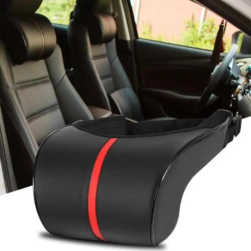 1PCS PU Leather Auto Car Memory Foam 2 Leather Car Auto Memory Foam Pillow