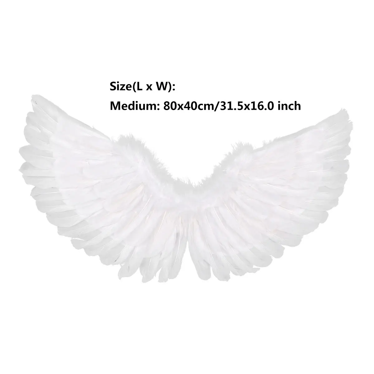 Fashion White Feather Angel Wings for Kids Girls Dance Party Cosplay Costume Stage Show Masquerade Carnival Holiday Fancy Dress