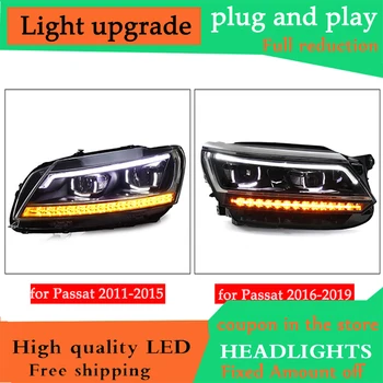 

D-YL Car Styling for VW Passat B7 Headlights 2011-2019 2015 2018 America Passat CC LED Headlight DRL Bi Xenon Lens High Low Beam