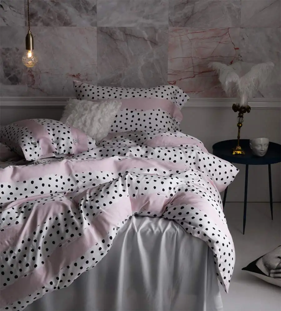 Modern font b cute b font polka dot bedding set adult teen girl full queen king