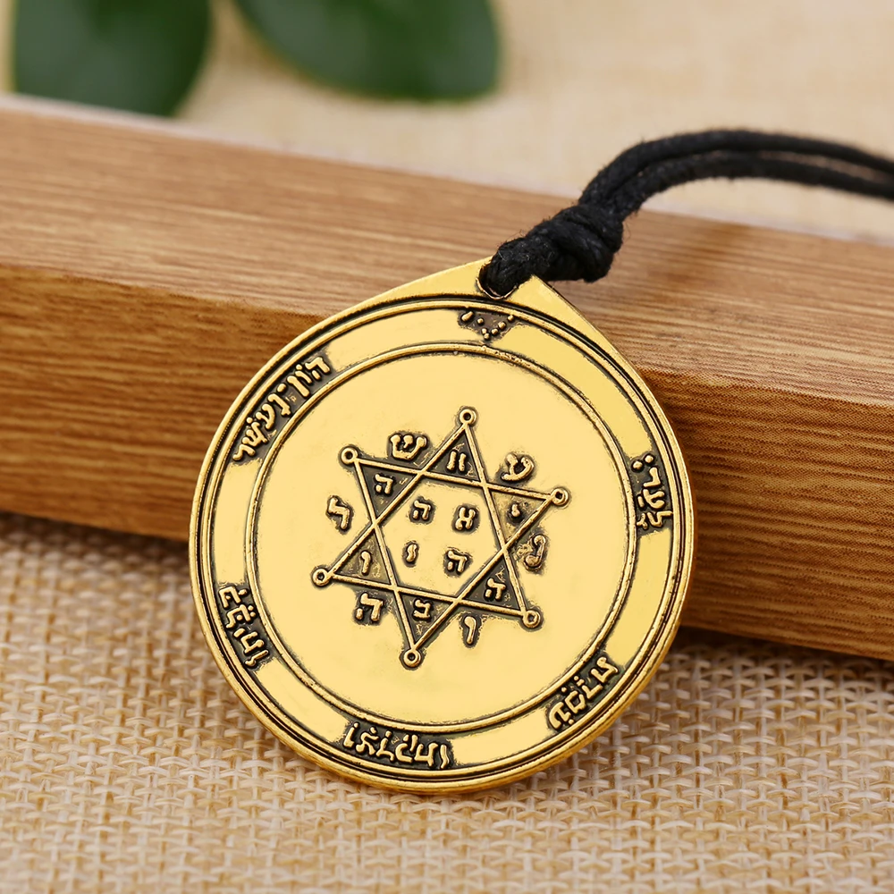 Длинное ожерелье Dawapara с амулетом талисмана из второй пентакли Юпитера черная