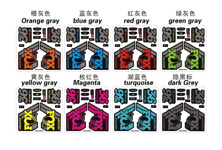 FOX 36 Float 2018-19 Forks Suspension Factory Decals Stickers Adhesive Turquoise
